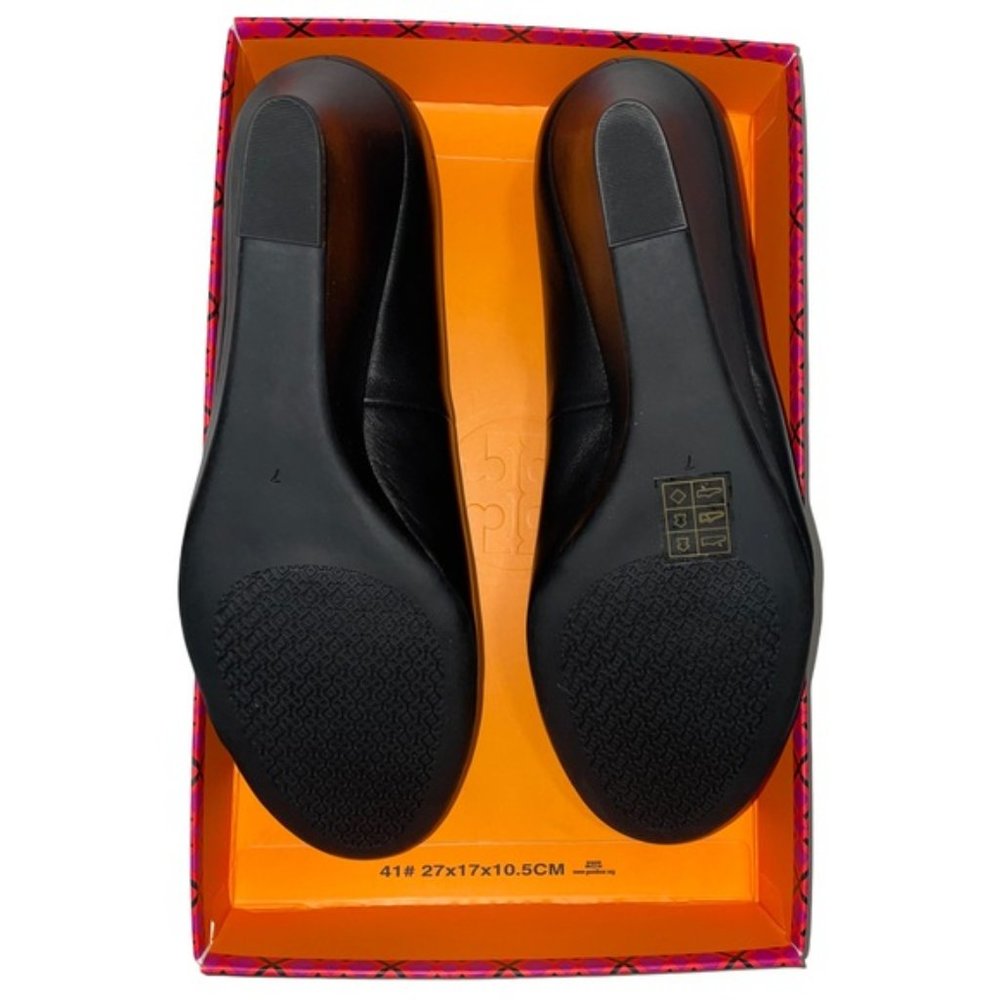 📂 Tory Burch Chelsea 65mm Wedge Pumps Napa Leather Black New In Box w/ Dust Bag_3